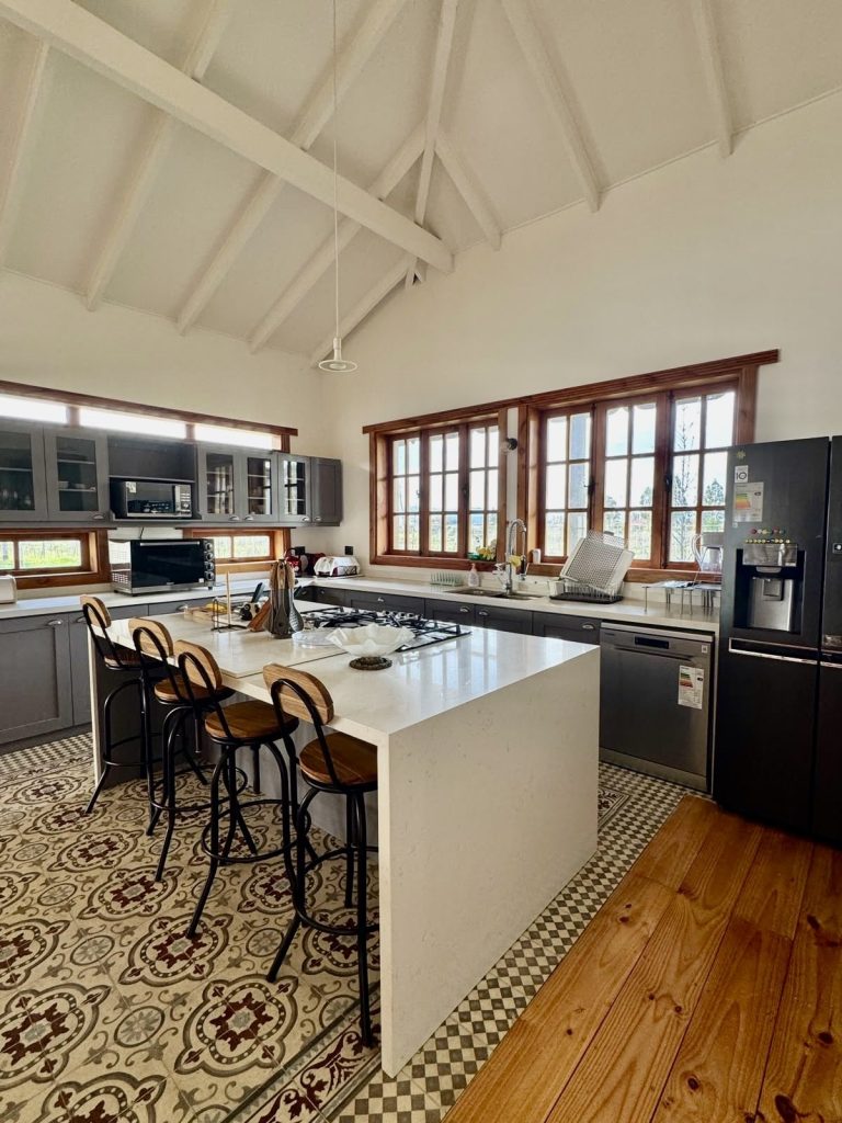 Open-plan kitchen in the Colchagua Valley home